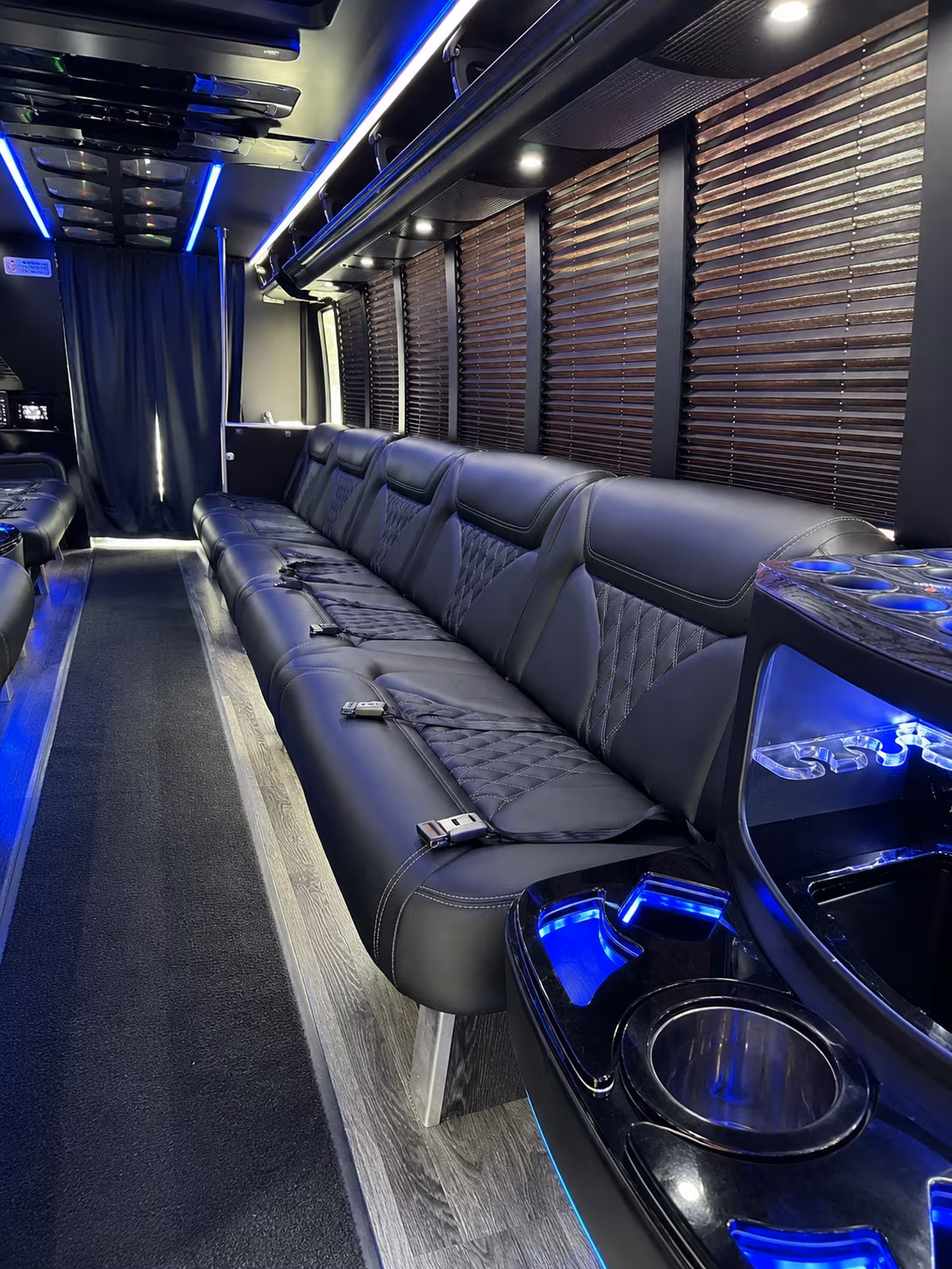 keep the energy high from pickup to the final whistle with a party bus