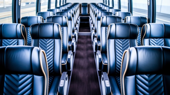 50 passenger charter bus inside san bernardino