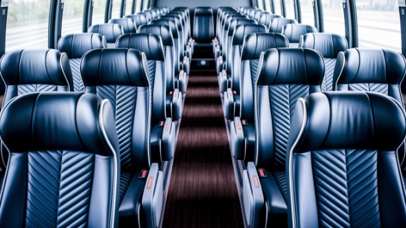 54 passenger charter bus inside