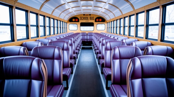 school bus rental interior